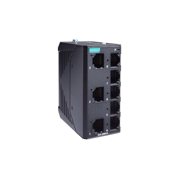 8Port Entry-Level Unmgd Swtch, 8 Fast TpPorts, -10 To 60 DegreeC, Eds-2008-El